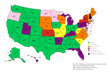 Car insurance laws across the United States. Only NH requires only financial responsibility, all other states require some form of insurance.